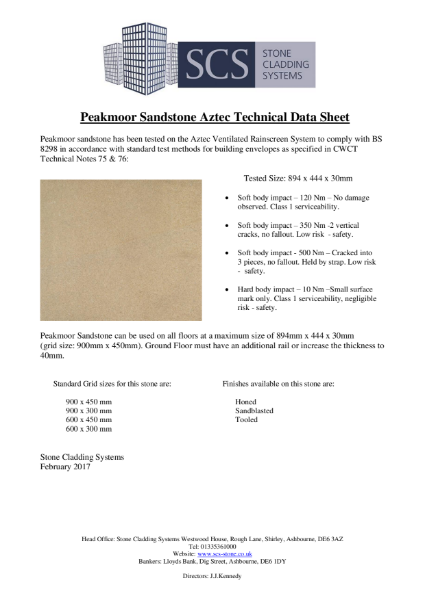 Peakmoor Sandstone Technical Data Sheet