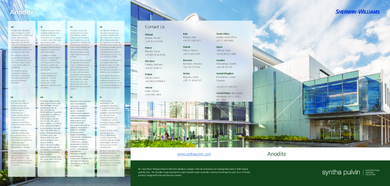 Syntha Pulvin Anodite range