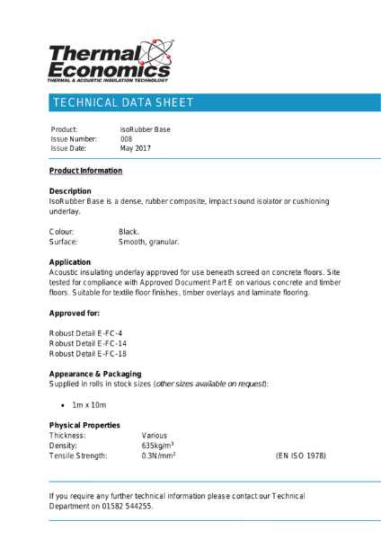 IsoRubber Base Technical Data Sheet