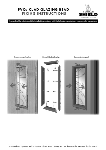 PVCu CLAD GLAZING BEAD - FIXING INSTRUCTIONS