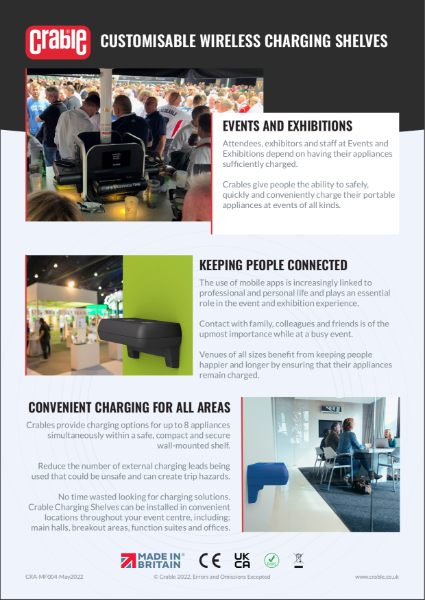Crable Charging Shelf - Events & Exhibitions Flyer