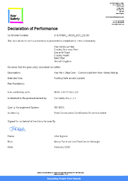 Kee Walk® Step Over - Declaration of Performance