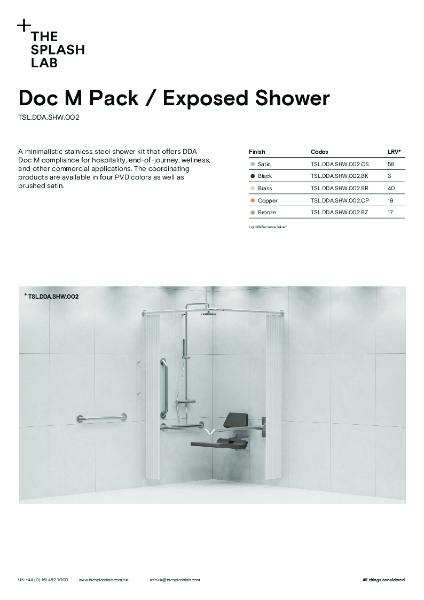 DDA Doc M Exposed Shower Datasheet