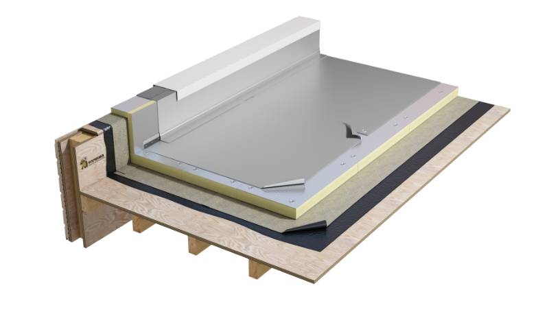 Flagon SR Silver Art Glossy - Single ply mechanically fixed warm roof system with silver look