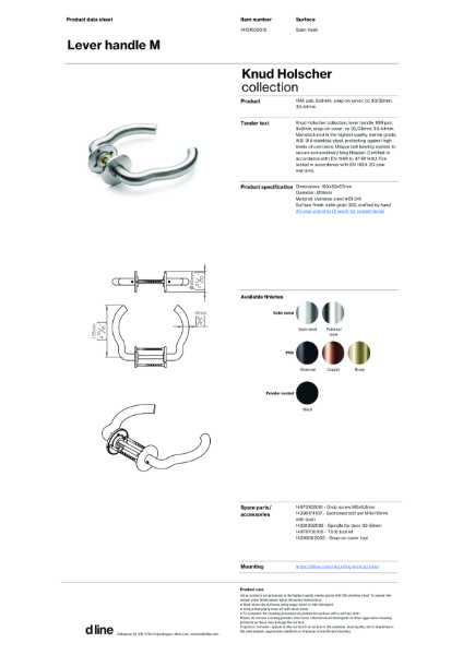 Lever handle M (data sheet)