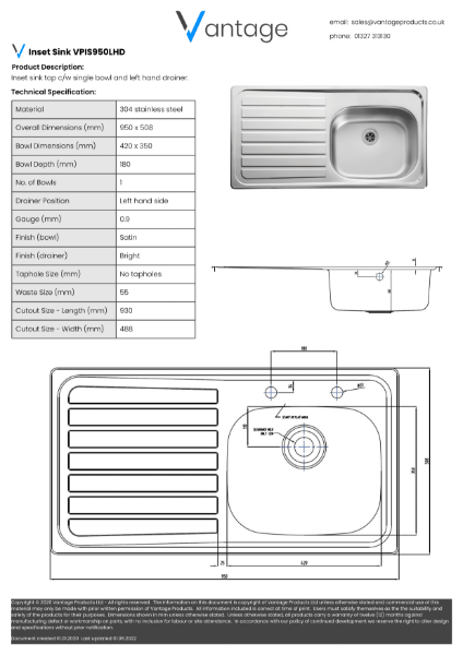 Product Data Sheet - VPIS950LHD