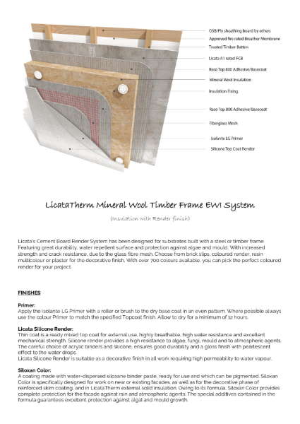 Licata Therm Mineral Wool Timber Frame  EWI Render System