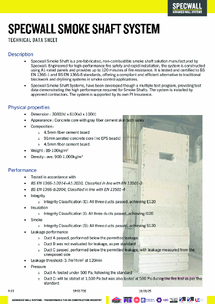Specwall Smoke Shaft TDS R03