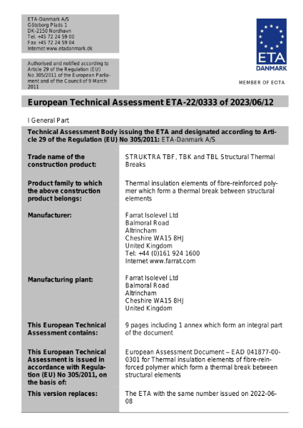 European Technical Assessment ETA