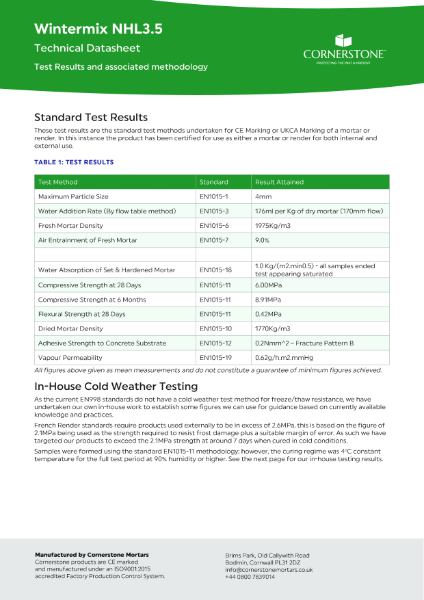 Wintermix NHL3.5 - Technical Data Sheet