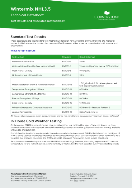 Wintermix NHL3.5 - Technical Datasheet