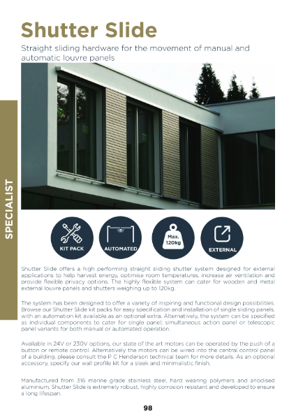 Shutter Slide Brochure Page