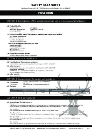 Poseidon - Polymer Based Waterproof Coating - Safety Datasheet