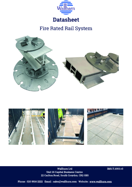 Datasheet - Fire Rated Rail System for Decking and Paving