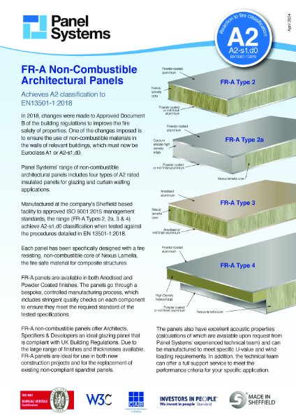 FR-A Non-Combustible Glazing Panels