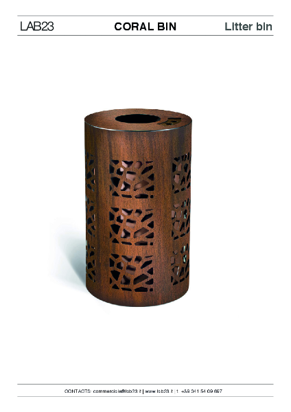 All Urban - Litter Bins - Coral - Data Sheet