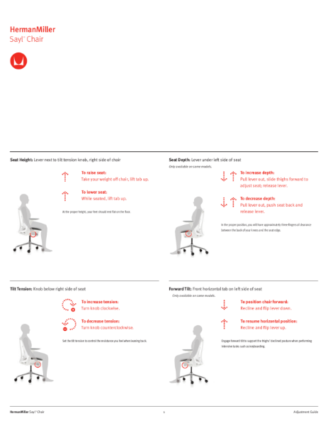 Sayl Chair - Adjustment Guide