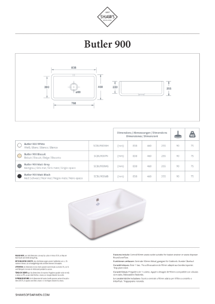 Butler 900 Kitchen Sink - PDS