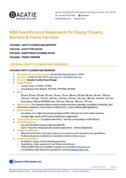 F30 Text Specification