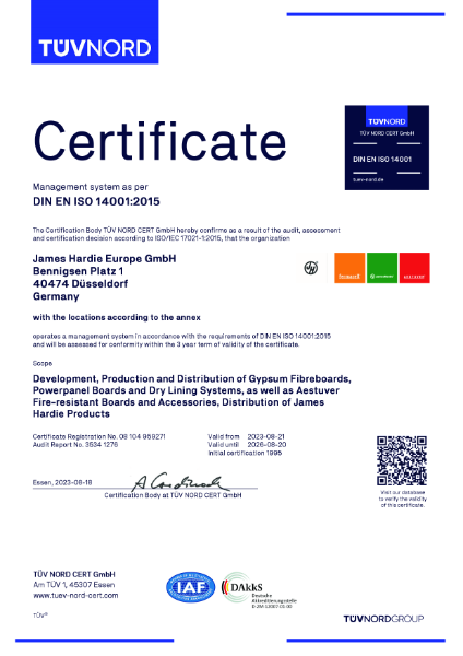 JHEU ISO 14001 Certificate