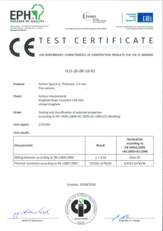 EPH Test Certificate