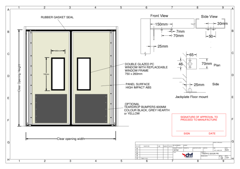 Traffic door drawing