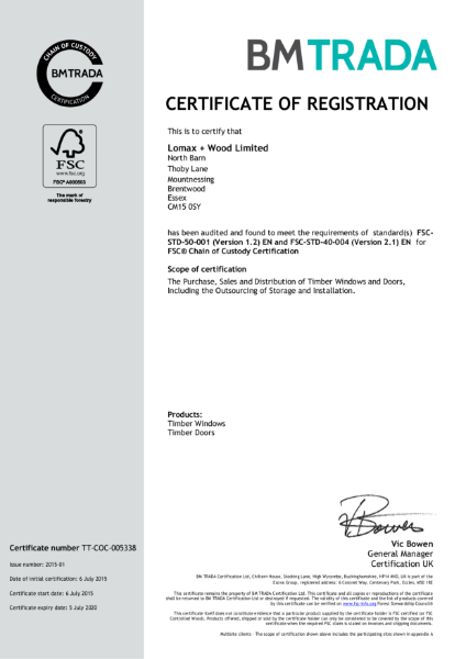 FSC Chain of Custody Certification