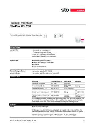 StoPox WL 200 Teknisdatablad