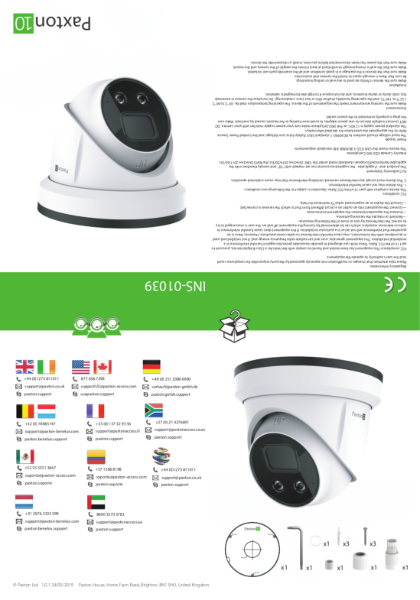 Paxton10 Turret Camera, CORE series - instructions