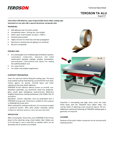 TEROSON TA ALU - Technical Data Sheet