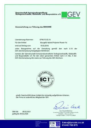 GEV EMICODE Power Fix Adhesive