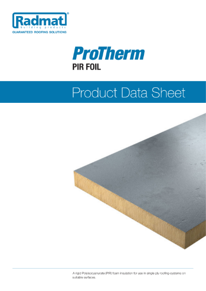 ProTherm PIR FOIL Insulation Product Data Sheet