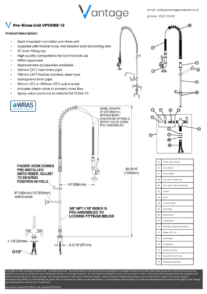 Product Data Sheet - VP501BR-12