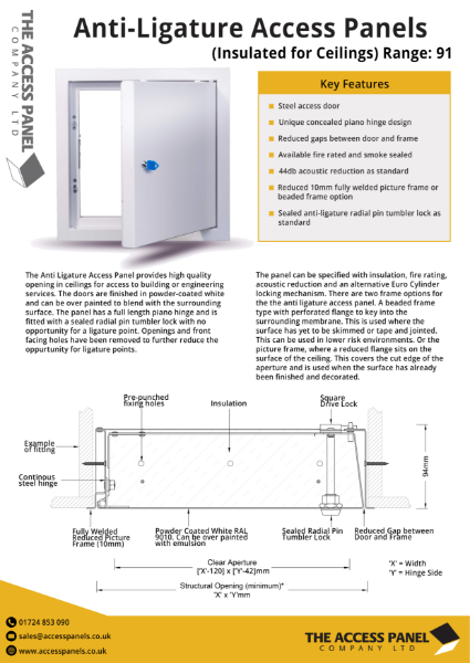 Anti-Ligature Access Panels - Ceilings