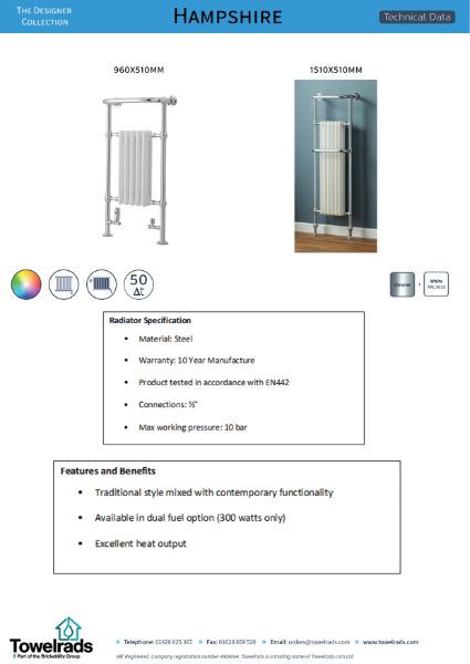 Towelrads Hampshire Desginer Towel Rail