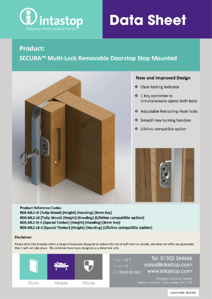 Data Sheet - SECURAStop Multi Lock Removable Doorstop GEN2
