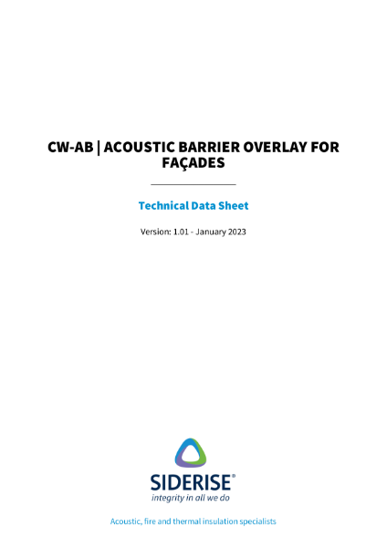 Siderise CW-AB | Acoustic Barrier Overlay for Façades – Technical Data