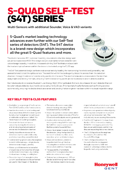 Honeywell Gent S-Quad Self Testing Sensors