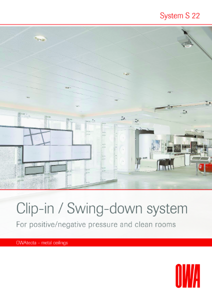 S22 clip-in metal swing down ceiling system