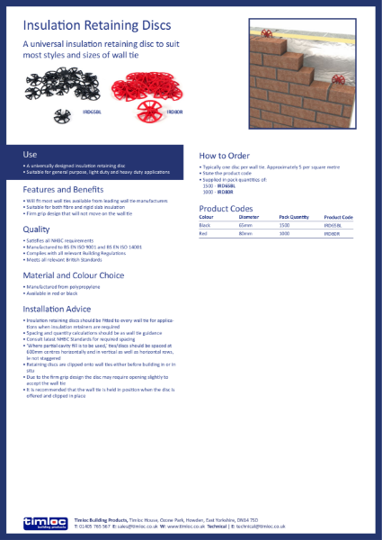 Insulation Retaining Discs