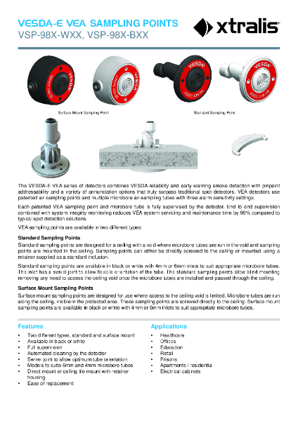 XTRALIS VESDA-E VEA Sampling Points