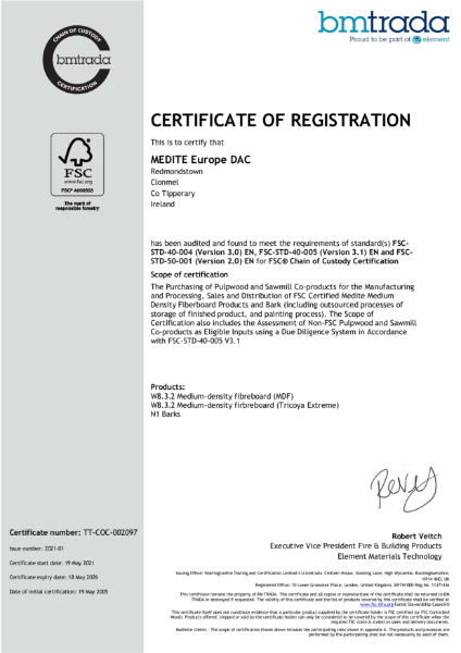 MEDITE FSC CERTIFICATE