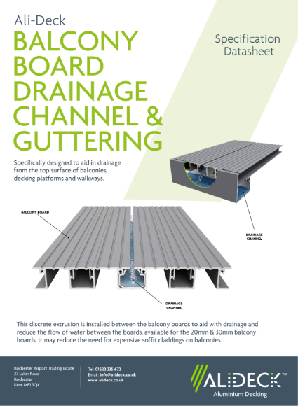 Balcony Board Drainage Channel & Guttering Datasheet