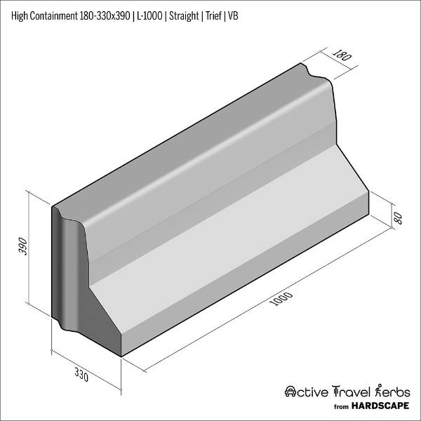 Active Travel Kerb - High Containment - Concrete Kerb