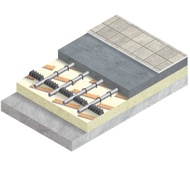 Beneath Heat Clip & Rail Screeded Floor UFH System - Traditional Underfloor Heating System