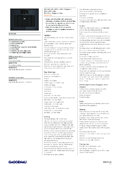 GC251100 Product Specification Sheet