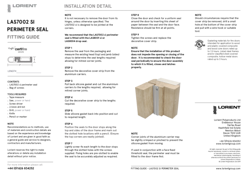 LAS7002 si fitting instruction Lorient NBS Source