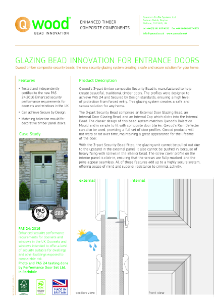 Qwood – Door Glazing 3-Part System