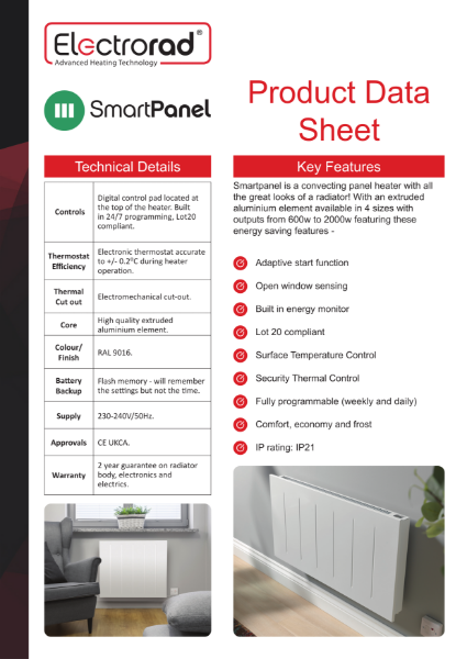 Smart Panel - Panel Heater Range – Product Data Sheet