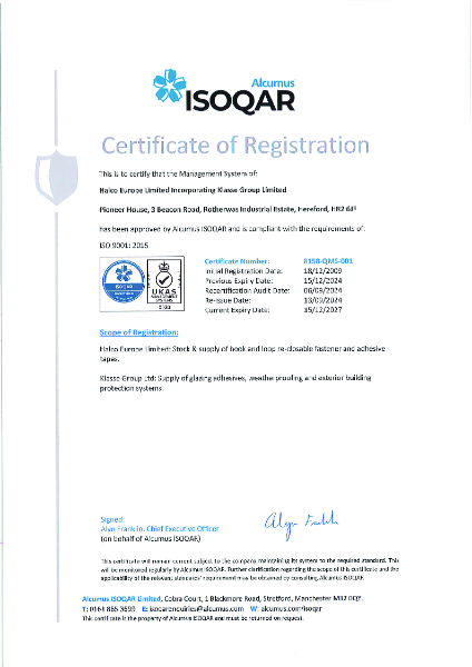 Klasse ISO 9001